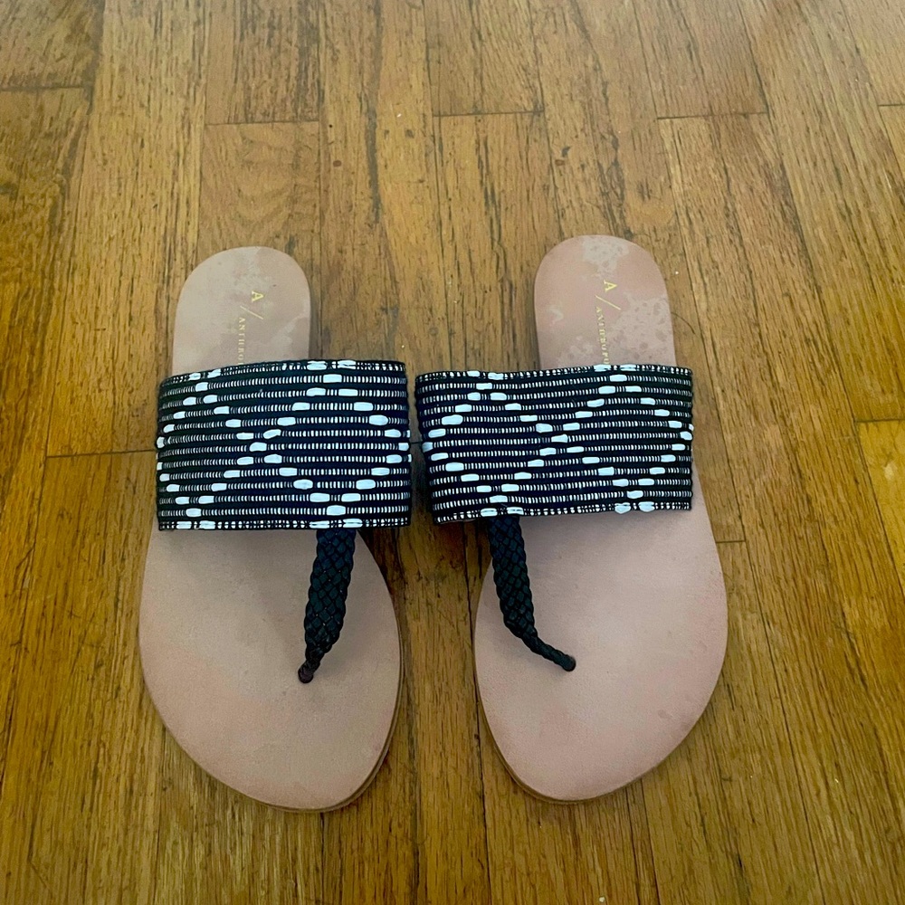 Anthropologie flat woven sandals Made in India NWOT